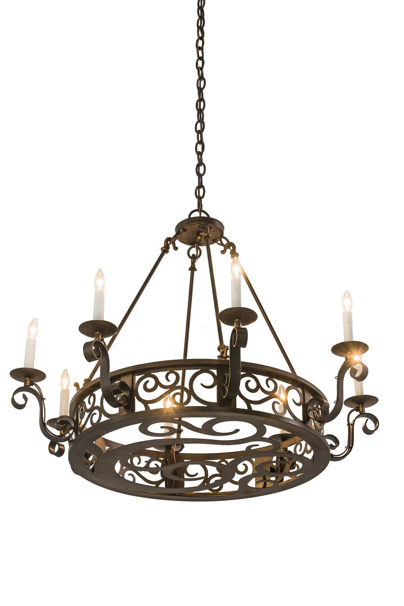 Meyda Tiffany 174068 Eight Light Chandelier, Antique Copper
