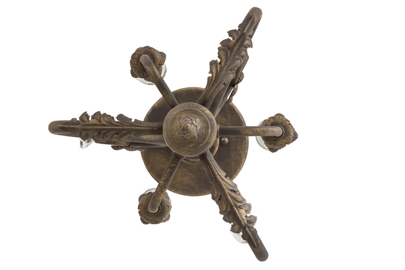 Meyda Tiffany 174340 Three Light Chandelier, Antique Brass Matte