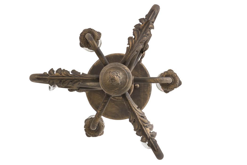 Meyda Tiffany 174340 Three Light Chandelier, Antique Brass Matte