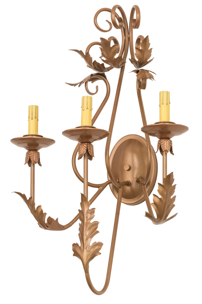 Meyda Tiffany 174341 Three Light Wall Sconce Hardware, Metallic Bronze