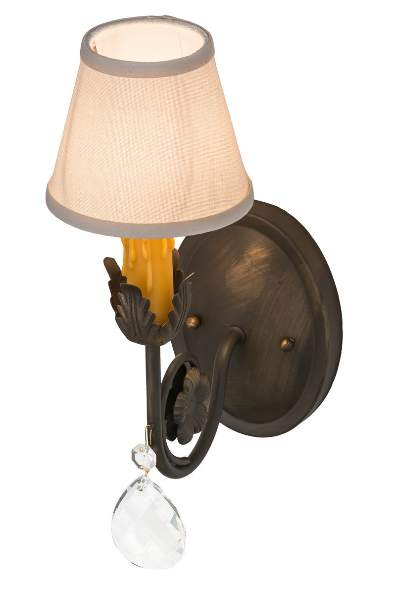 Meyda Tiffany 174346 One Light Wall Sconce, Antique Brass,Crystal