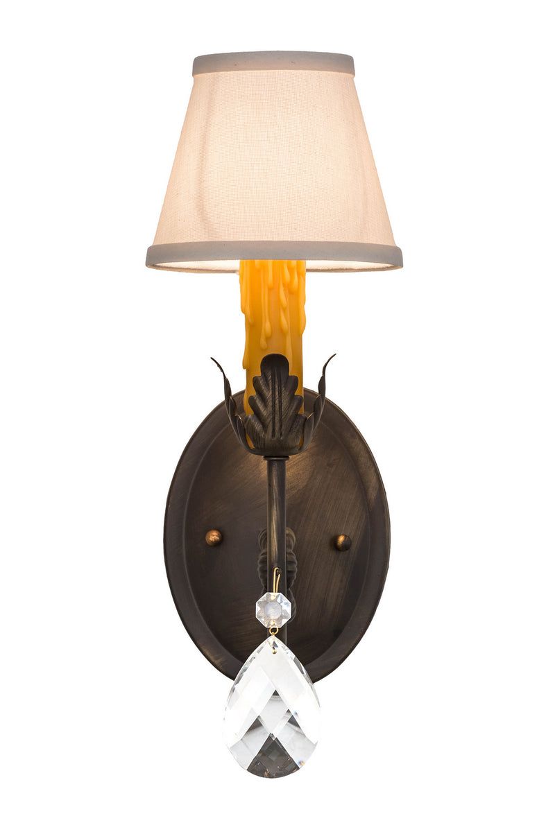 Meyda Tiffany 174346 One Light Wall Sconce, Antique Brass,Crystal