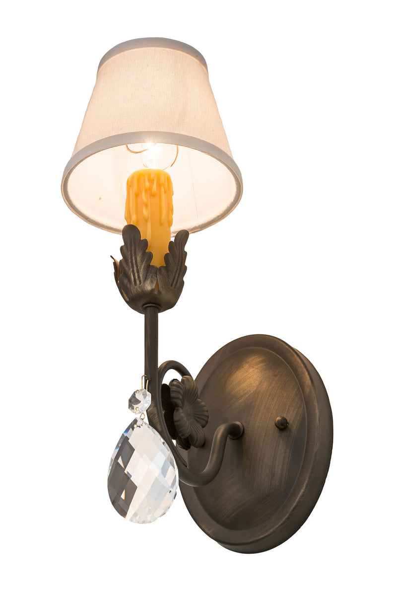 Meyda Tiffany 174346 One Light Wall Sconce, Antique Brass,Crystal