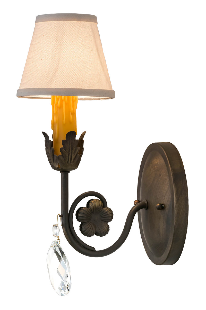 Meyda Tiffany 174346 One Light Wall Sconce, Antique Brass,Crystal