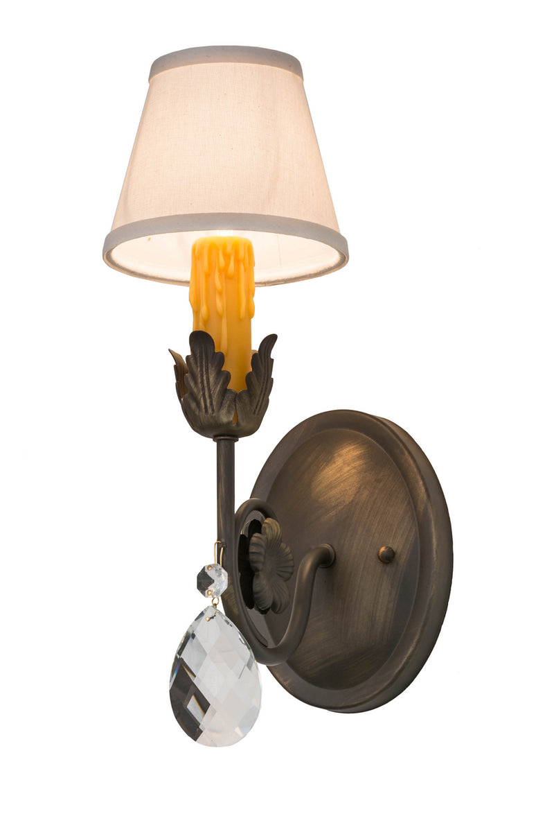 Meyda Tiffany 174346 One Light Wall Sconce, Antique Brass,Crystal