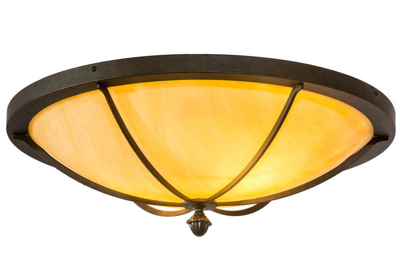 Meyda Tiffany 174745 Two Light Flushmount, Chestnut