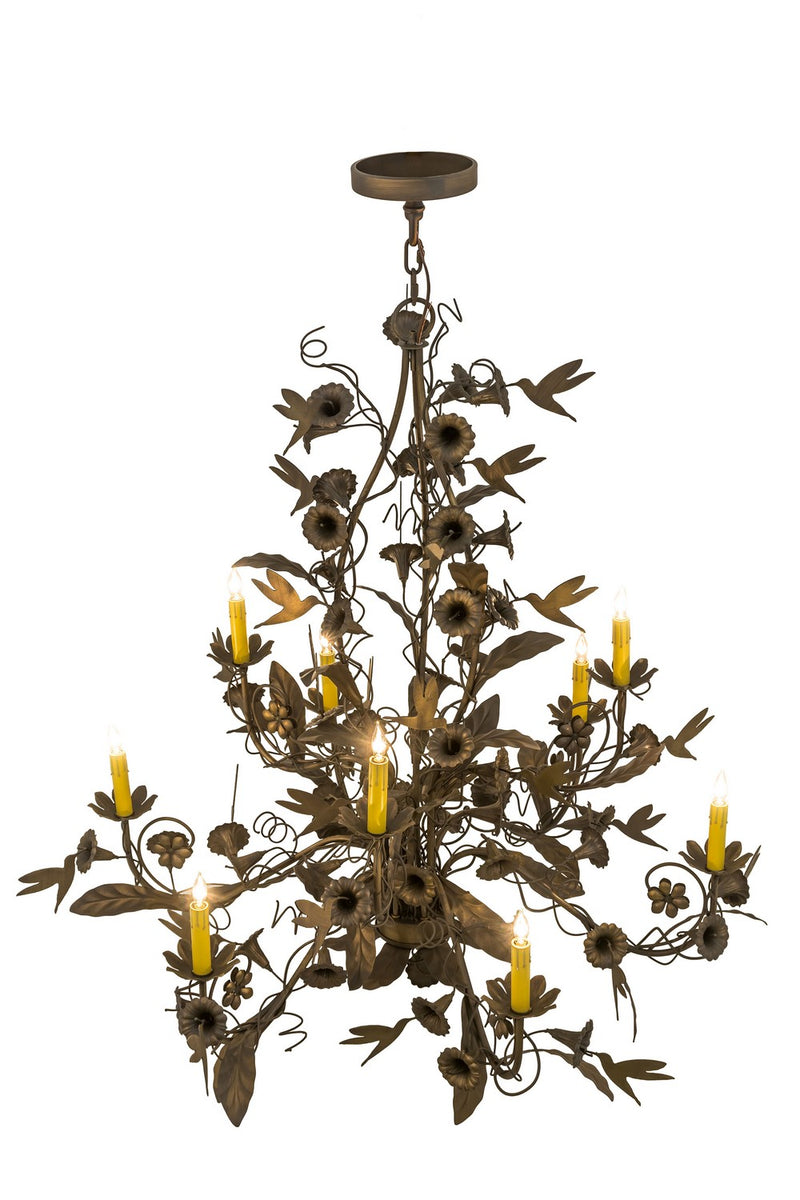 Meyda Tiffany 174872 Nine Light Chandelier, Antique Brass Matte