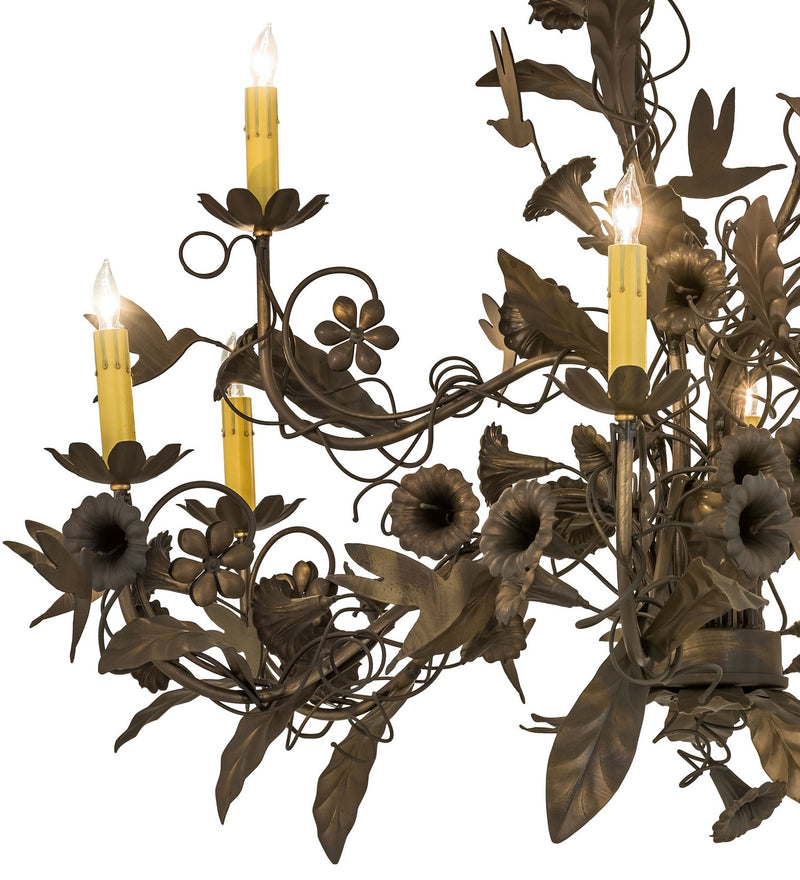 Meyda Tiffany 174872 Nine Light Chandelier, Antique Brass Matte