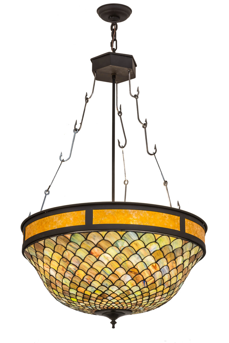 Meyda Tiffany 174933 Four Light Inverted Pendant, Oil Rubbed Bronze