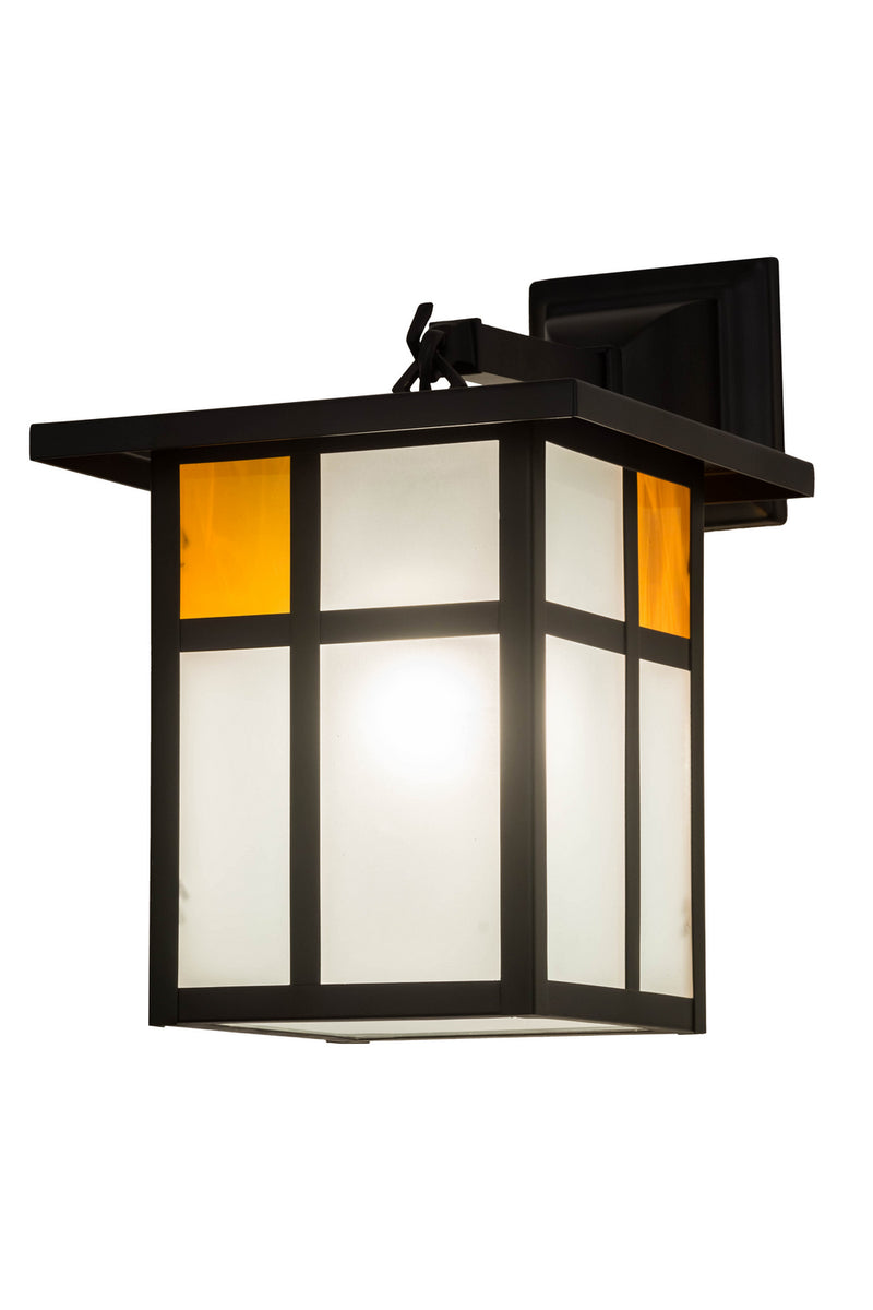 Meyda Tiffany 175280 One Light Wall Sconce, Solar Black Powdercoated