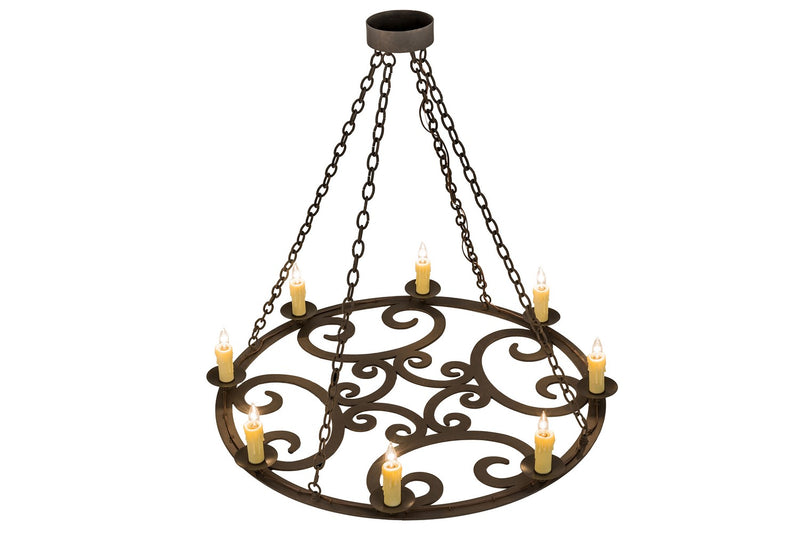 Meyda Tiffany 175708 Eight Light Chandelier, Gilded Tobacco