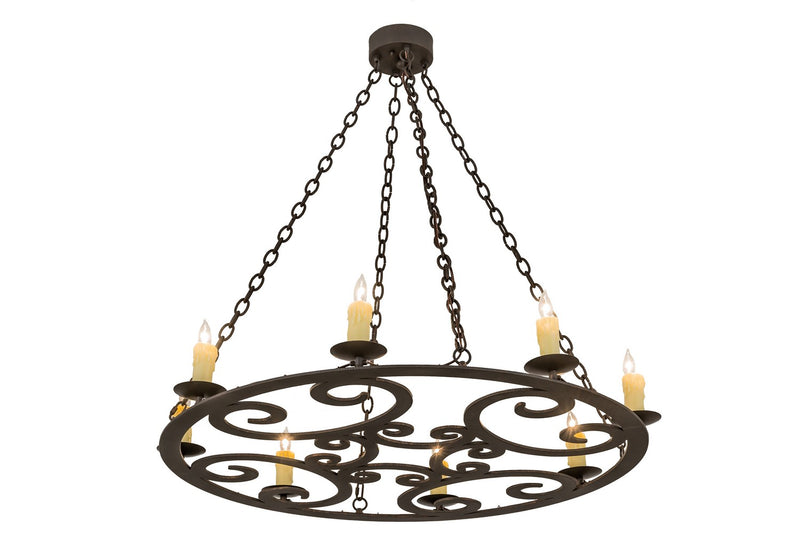 Meyda Tiffany 175708 Eight Light Chandelier, Gilded Tobacco