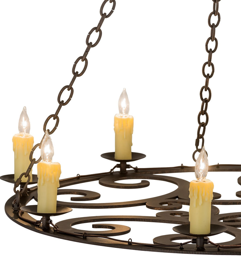 Meyda Tiffany 175708 Eight Light Chandelier, Gilded Tobacco