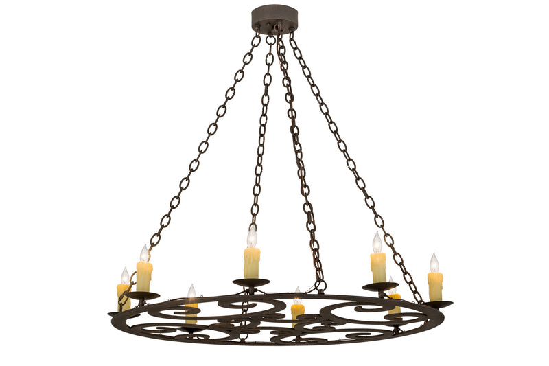 Meyda Tiffany 175708 Eight Light Chandelier, Gilded Tobacco