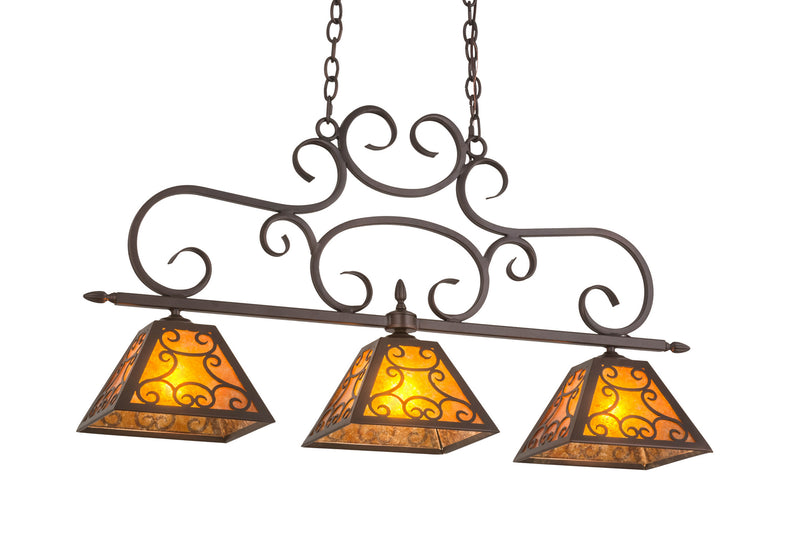Meyda Tiffany 175712 Three Light Island Pendant, Mahogany Bronze