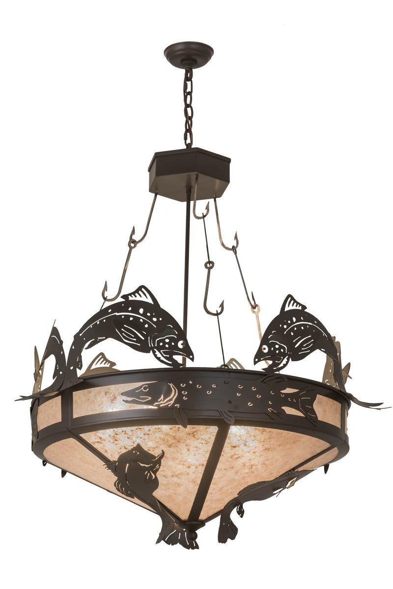 Meyda Tiffany 176211 Six Light Inverted Pendant, Timeless Bronze
