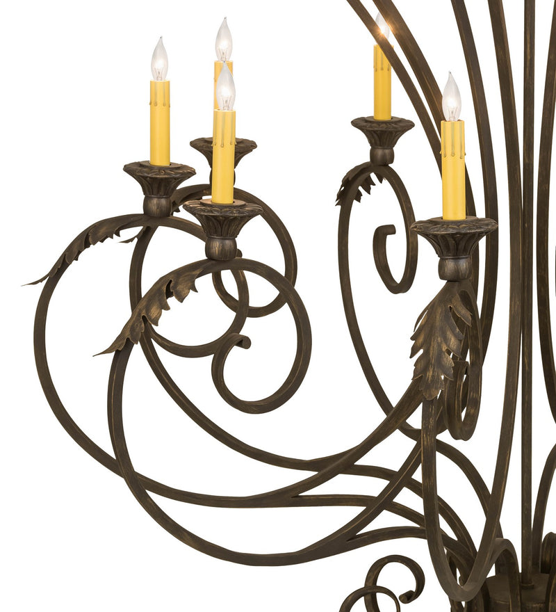 Meyda Tiffany 176434 Ten Light Chandelier, Gold Highlighted Wrought Iron