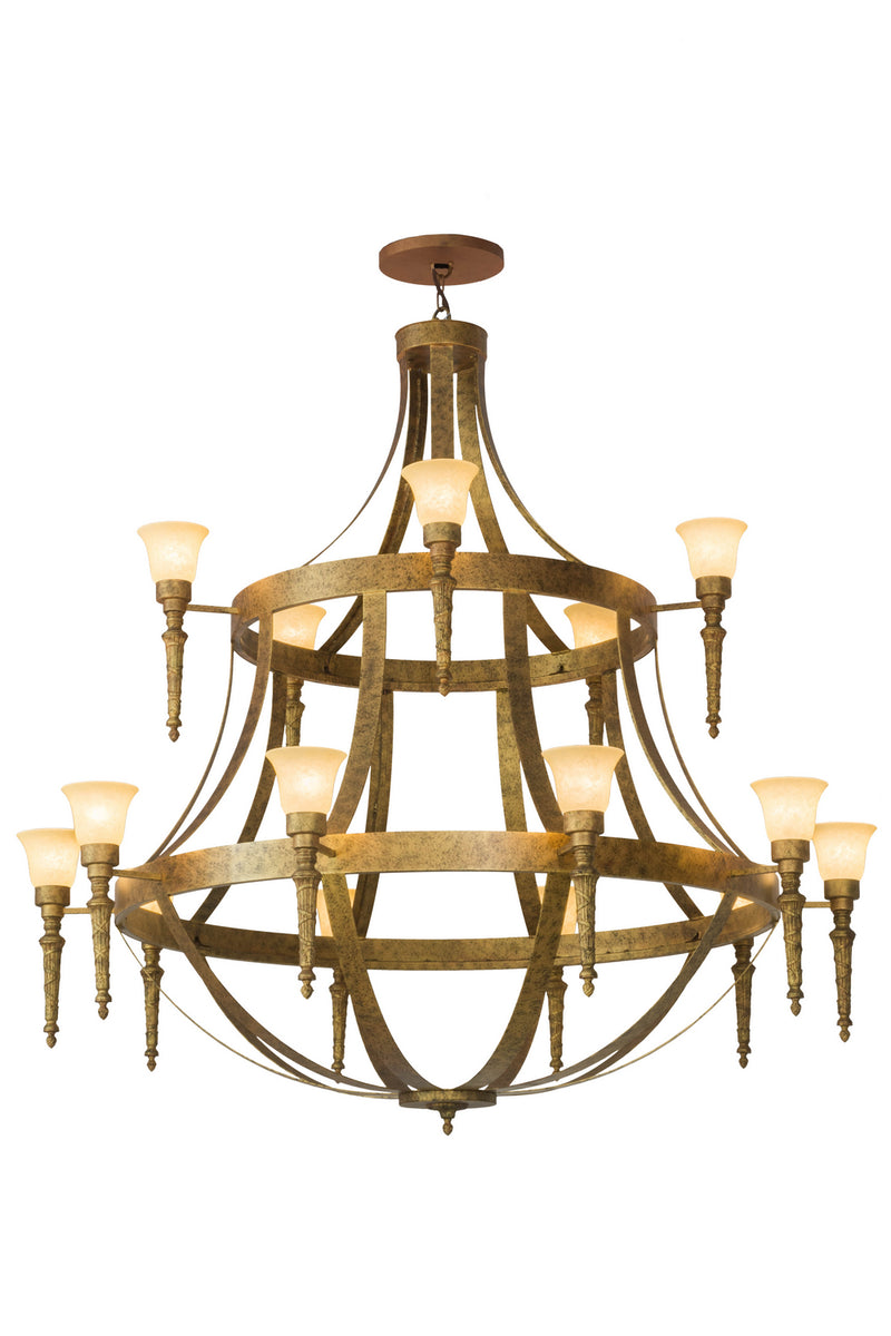 Meyda Tiffany 176602 15 Light Chandelier, Autumn Leaf