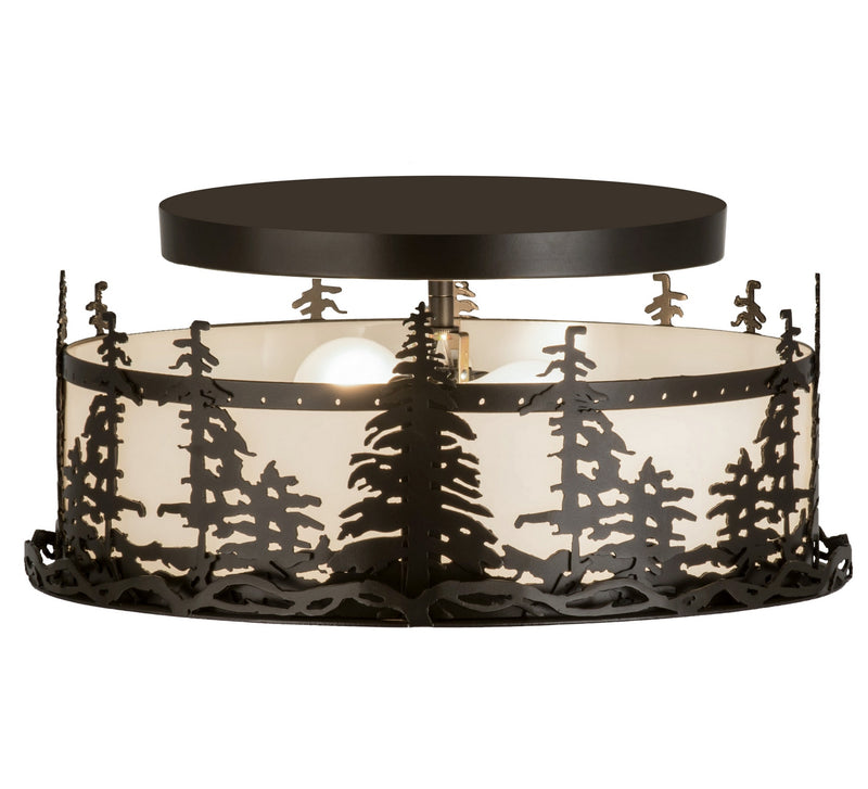 Meyda Tiffany 176888 Two Light Flushmount, Exterior Oil Rubbed Bronze