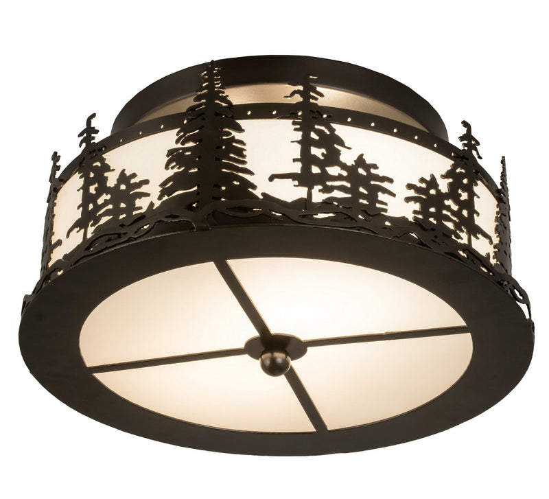 Meyda Tiffany 176888 Two Light Flushmount, Exterior Oil Rubbed Bronze