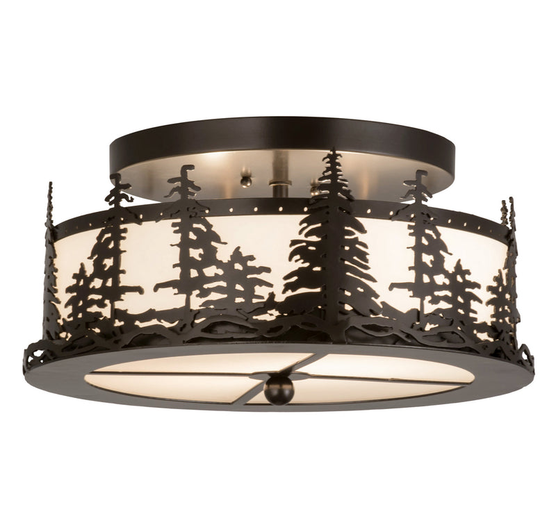 Meyda Tiffany 176888 Two Light Flushmount, Exterior Oil Rubbed Bronze