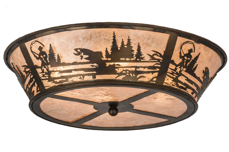 Meyda Tiffany 177246 Four Light Flushmount, Burnished Antique Copper