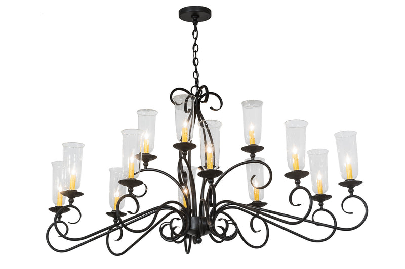 Meyda Tiffany 177354 14 Light Chandelier, Blackwash