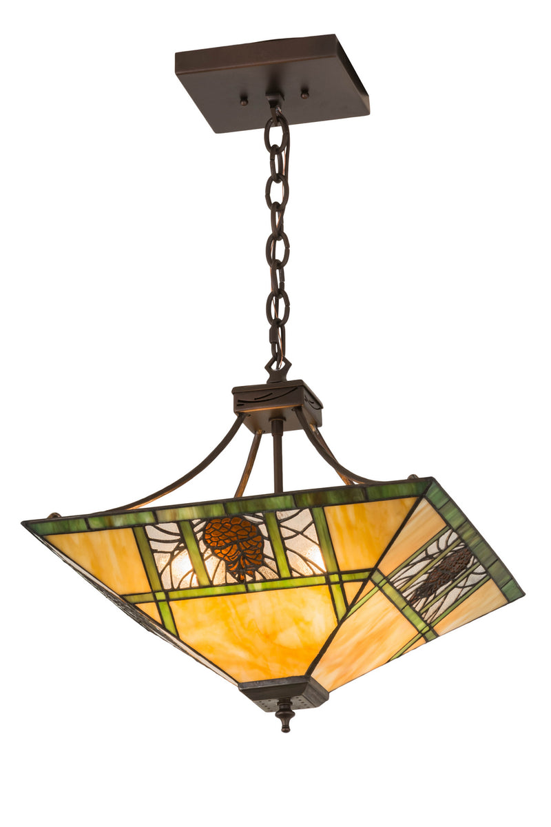 Meyda Tiffany 177465 Four Light Inverted Pendant, Mahogany Bronze
