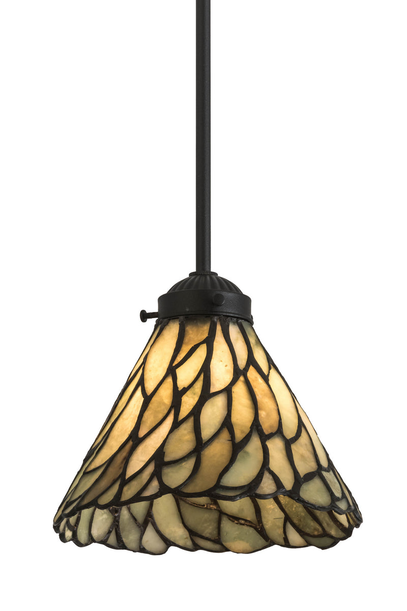 Meyda Tiffany 177614 One Light Mini Pendant, Black Metal