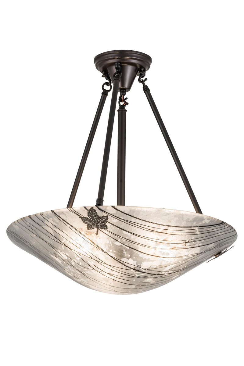 Meyda Tiffany 177725 Three Light Inverted Pendant, Craftsman Brown