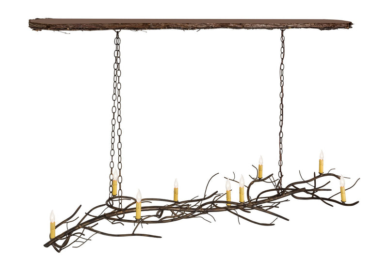 Meyda Tiffany 177810 Nine Light Chandelier, Antique Copper,Natural Wood
