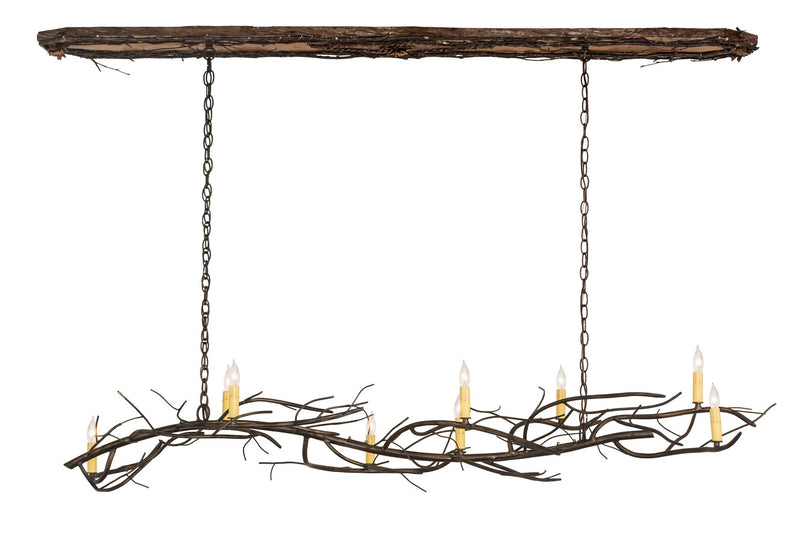 Meyda Tiffany 177810 Nine Light Chandelier, Antique Copper,Natural Wood