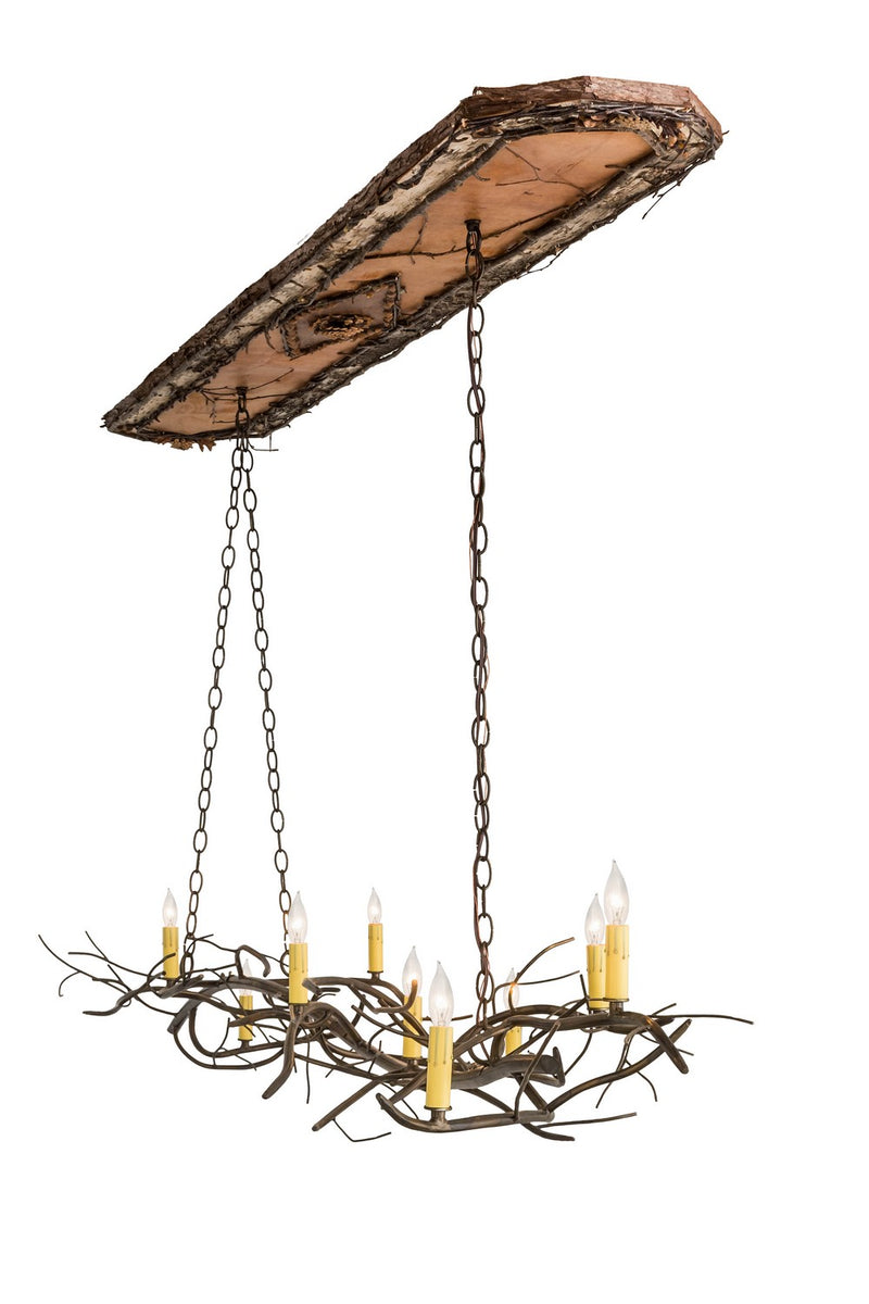Meyda Tiffany 177810 Nine Light Chandelier, Antique Copper,Natural Wood
