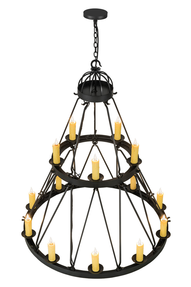 Meyda Tiffany 178008 15 Light Chandelier, Black Metal,Wrought Iron