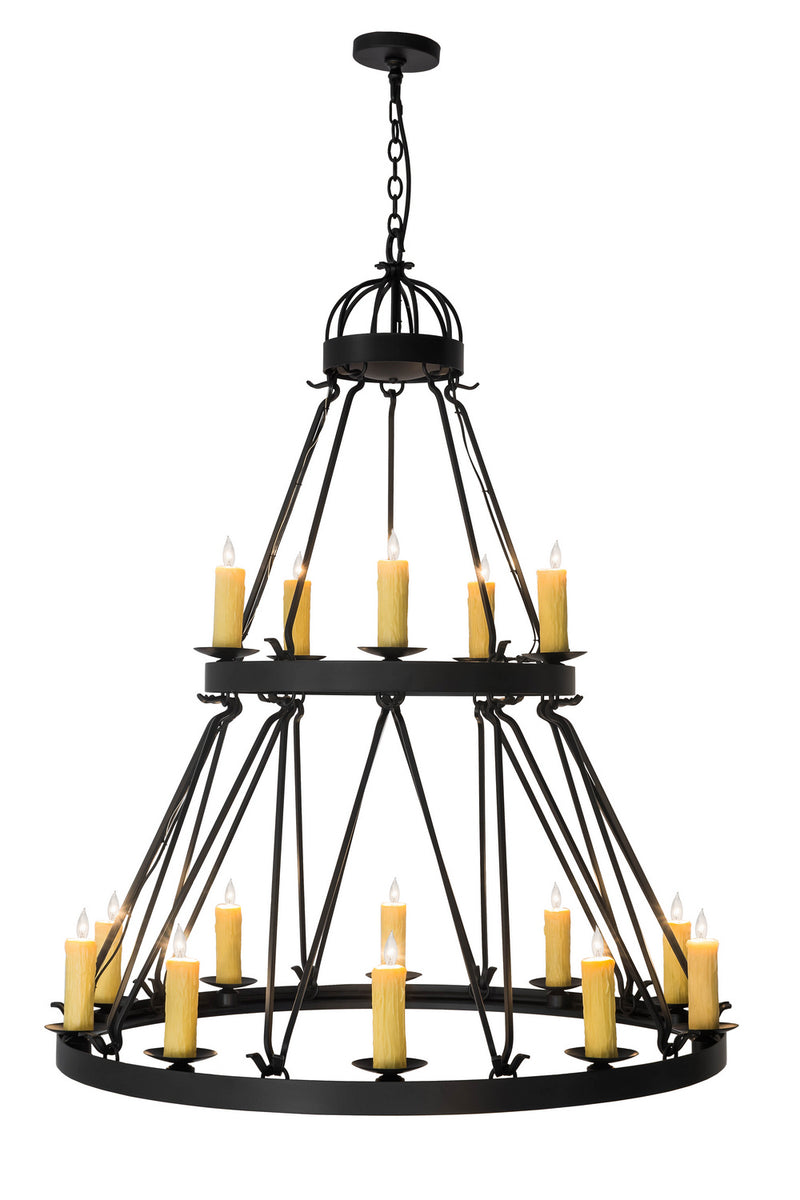 Meyda Tiffany 178008 15 Light Chandelier, Black Metal,Wrought Iron