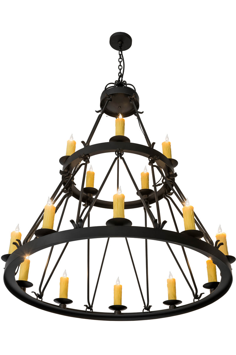 Meyda Tiffany 178008 15 Light Chandelier, Black Metal,Wrought Iron