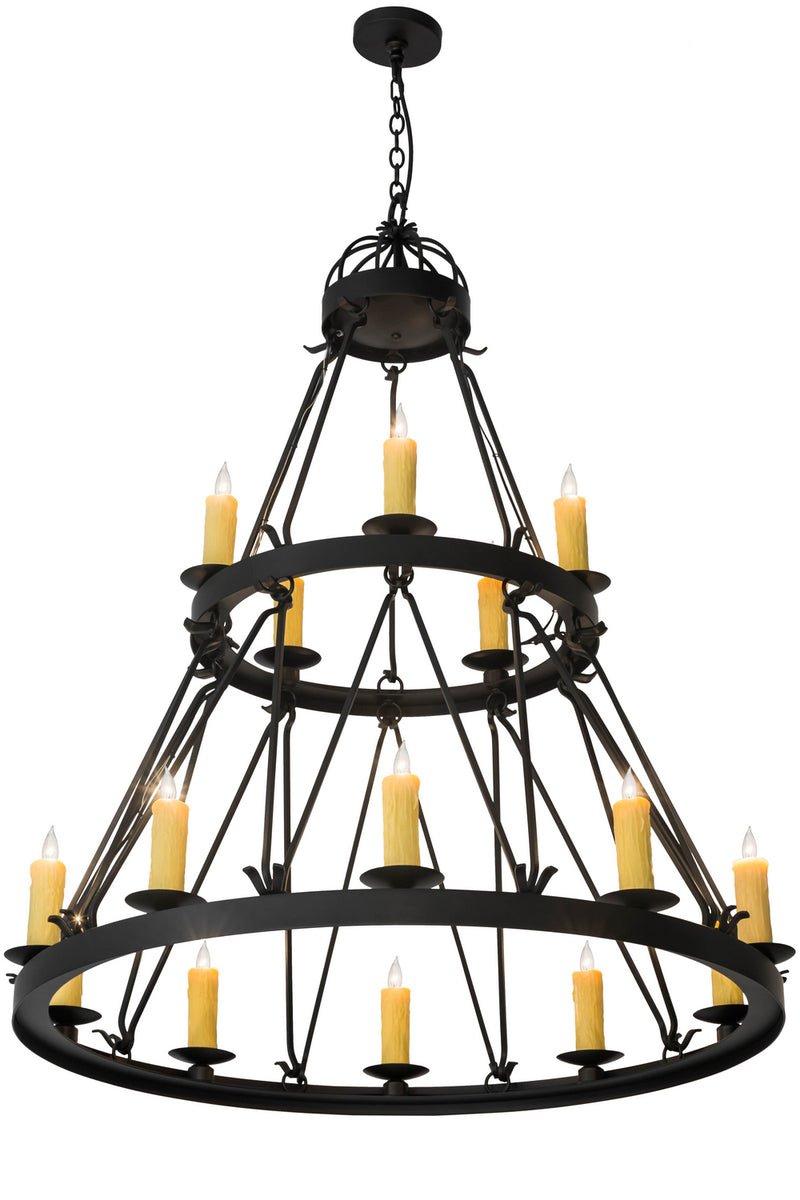 Meyda Tiffany 178008 15 Light Chandelier, Black Metal,Wrought Iron