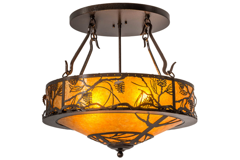 Meyda Tiffany 178194 Four Light Inverted Pendant, Copper Vein