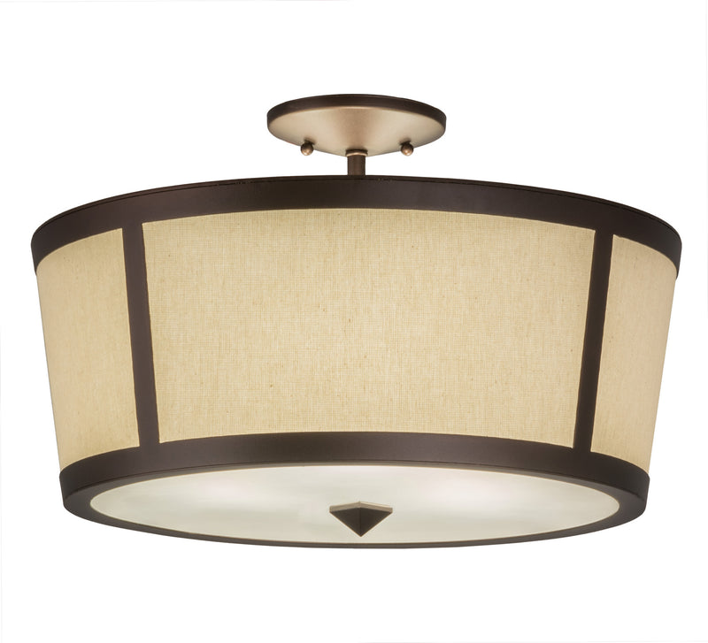 Meyda Tiffany 178360 Three Light Semi-Flushmount, Mahogany Bronze