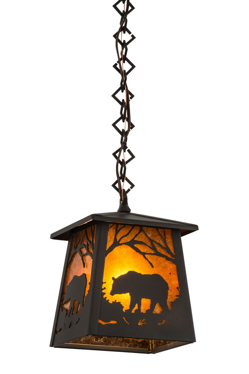 Meyda Tiffany 178383 One Light Mini Pendant, Wrought Iron