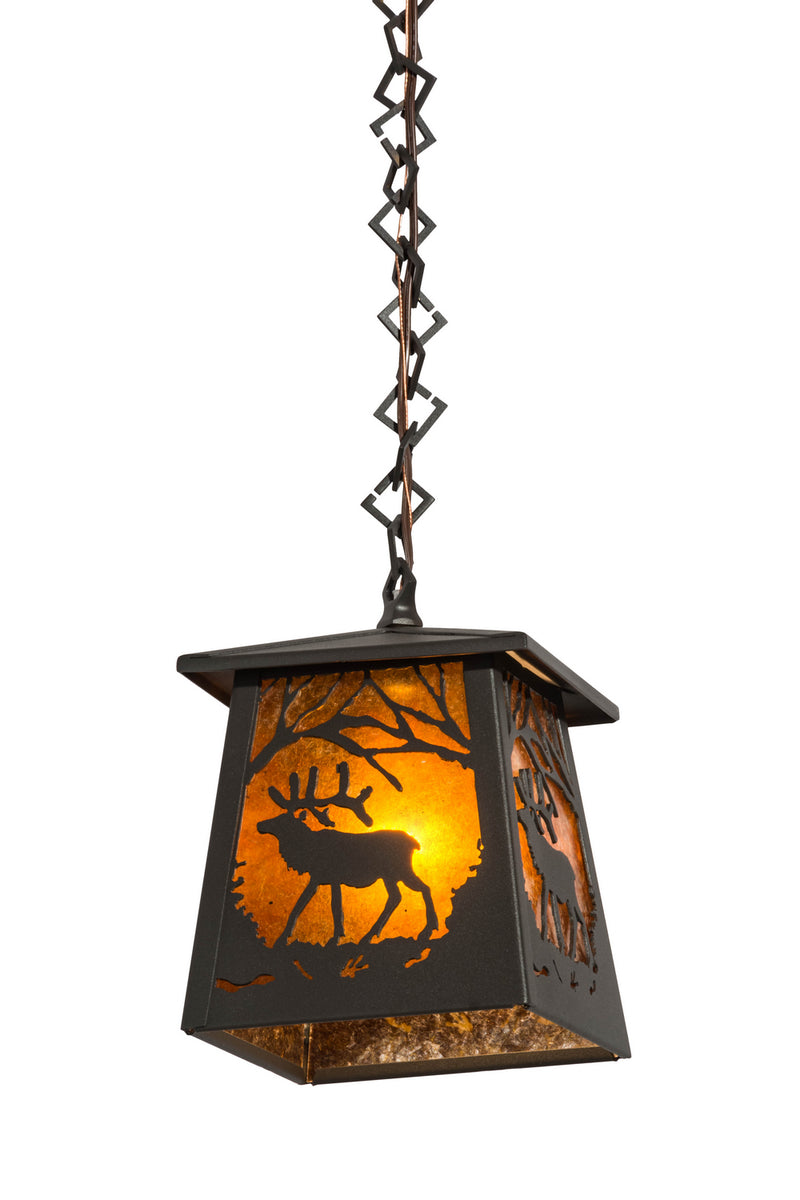 Meyda Tiffany 178384 One Light Mini Pendant, Wrought Iron