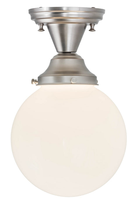 Meyda Tiffany 178884 One Light Flushmount, Brushed Nickel