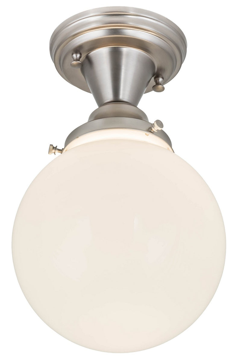 Meyda Tiffany 178884 One Light Flushmount, Brushed Nickel