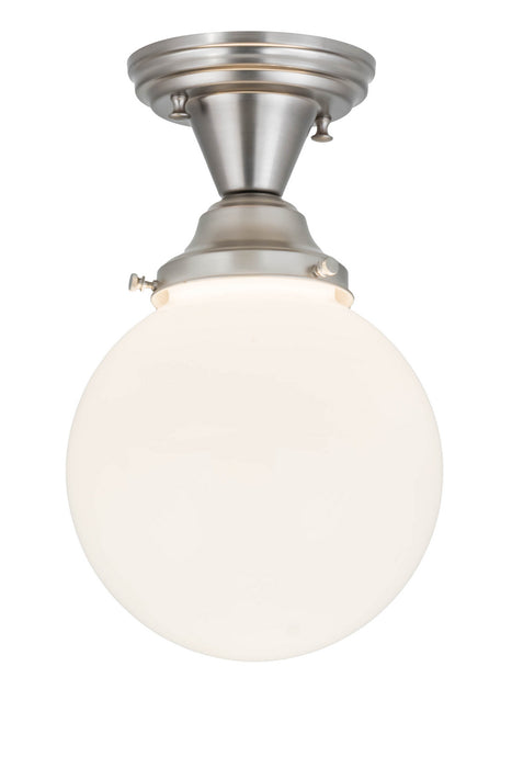 Meyda Tiffany 178884 One Light Flushmount, Brushed Nickel