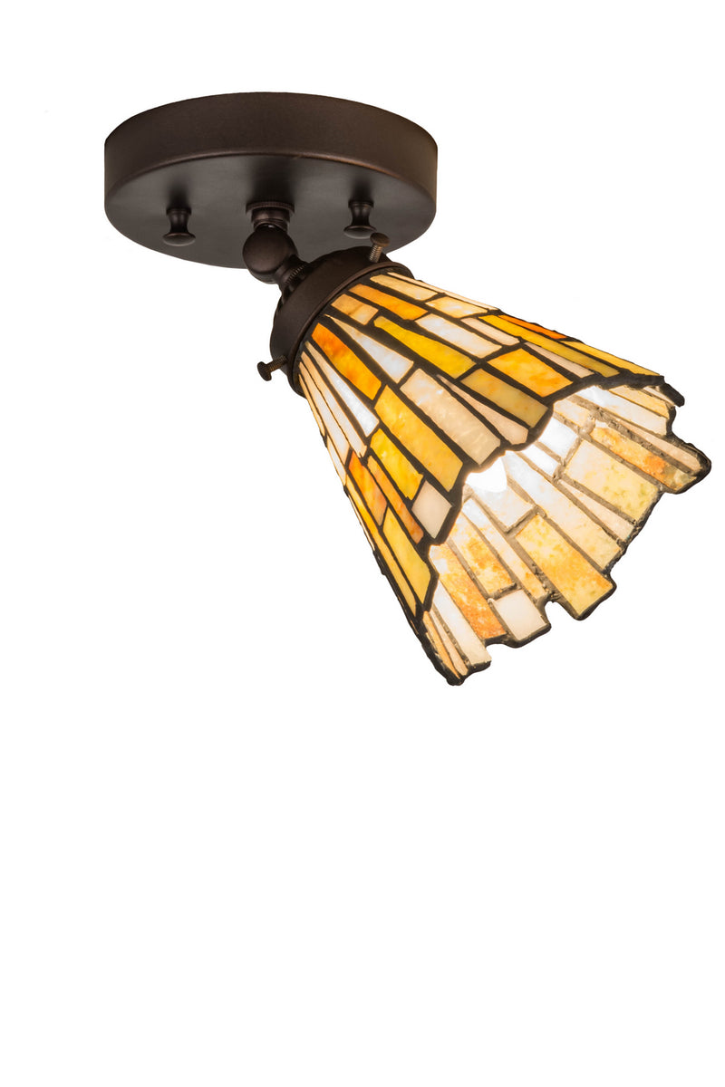 Meyda Tiffany 179065 One Light Flushmount, Mahogany Bronze