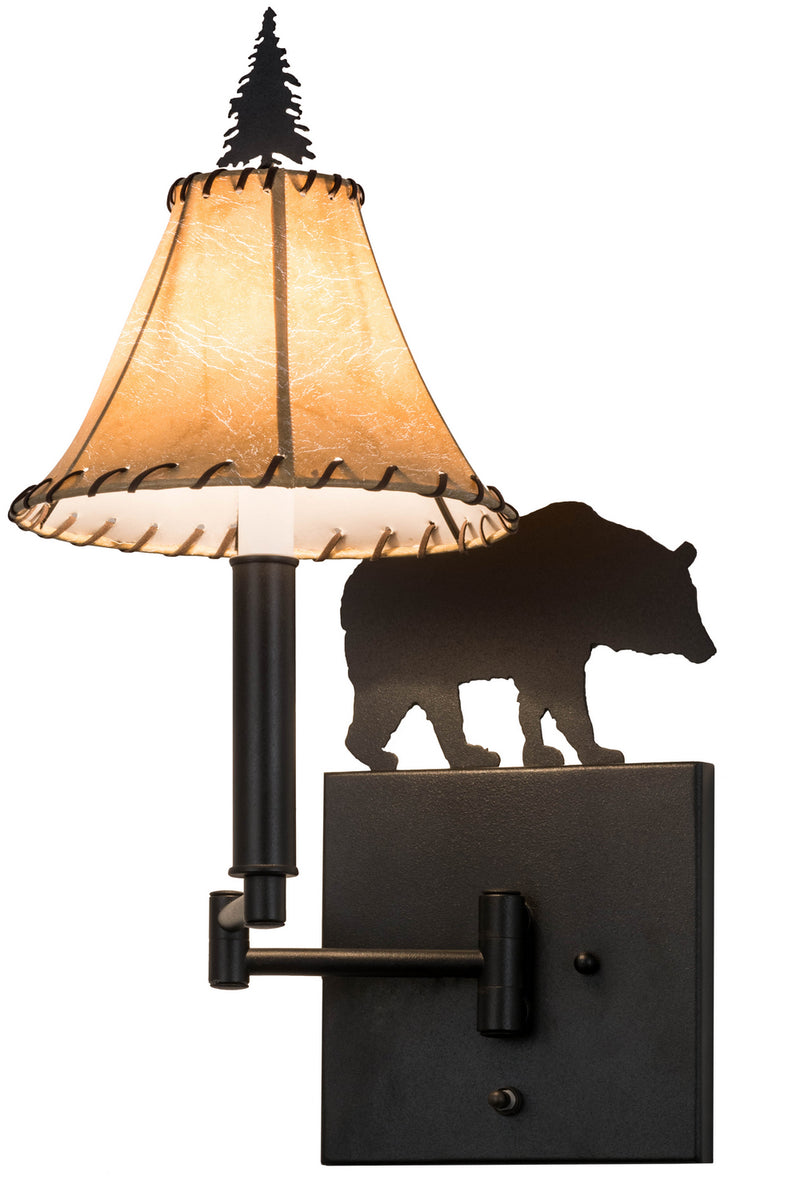 Meyda Tiffany 81467 One Light Swing Arm Wall Sconce, Textured Black