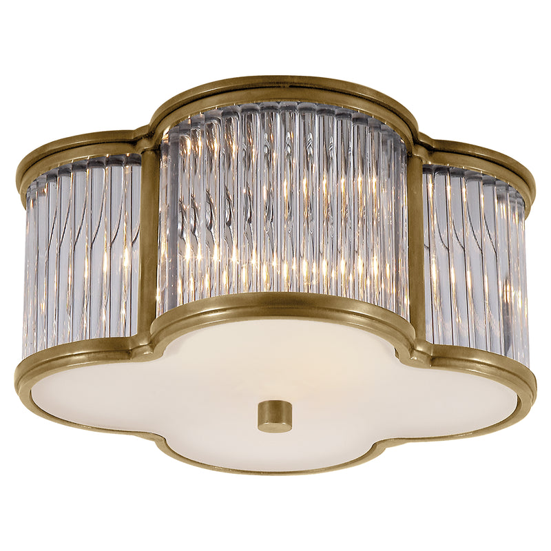 Visual Comfort Signature AH 4014NB/CG-FG Two Light Flush Mount, Natural Brass with Clear Glass