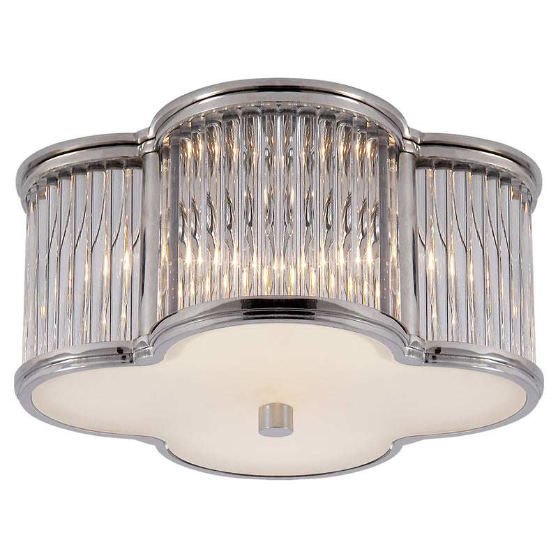 Visual Comfort Signature AH 4014PN/CG-FG Two Light Flush Mount, Polished Nickel with Clear Glass