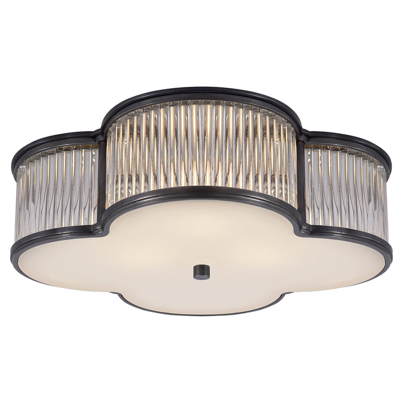 Visual Comfort Signature AH 4015GM/CG-FG Three Light Flush Mount, Gun Metal with Clear Glass