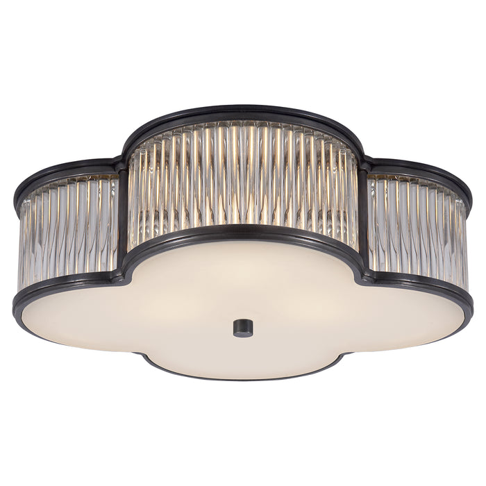 Visual Comfort Signature AH 4015GM/CG-FG Three Light Flush Mount, Gun Metal with Clear Glass